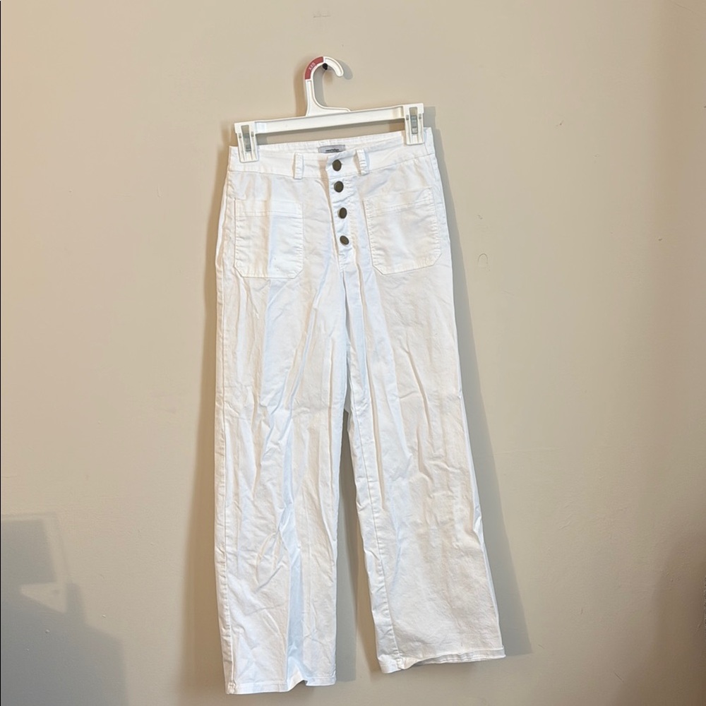 Crisp White Flare Wide Leg Jeans